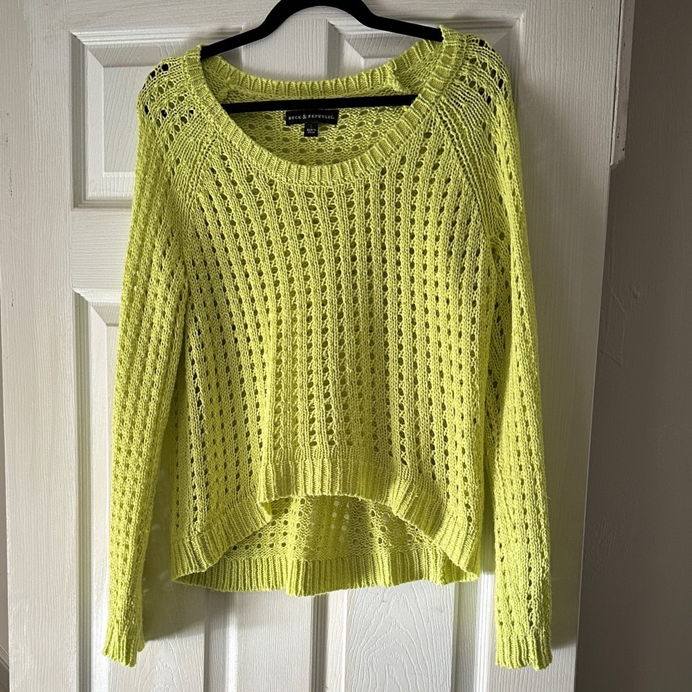 Rock & Republic Neon Green Knit Sweater